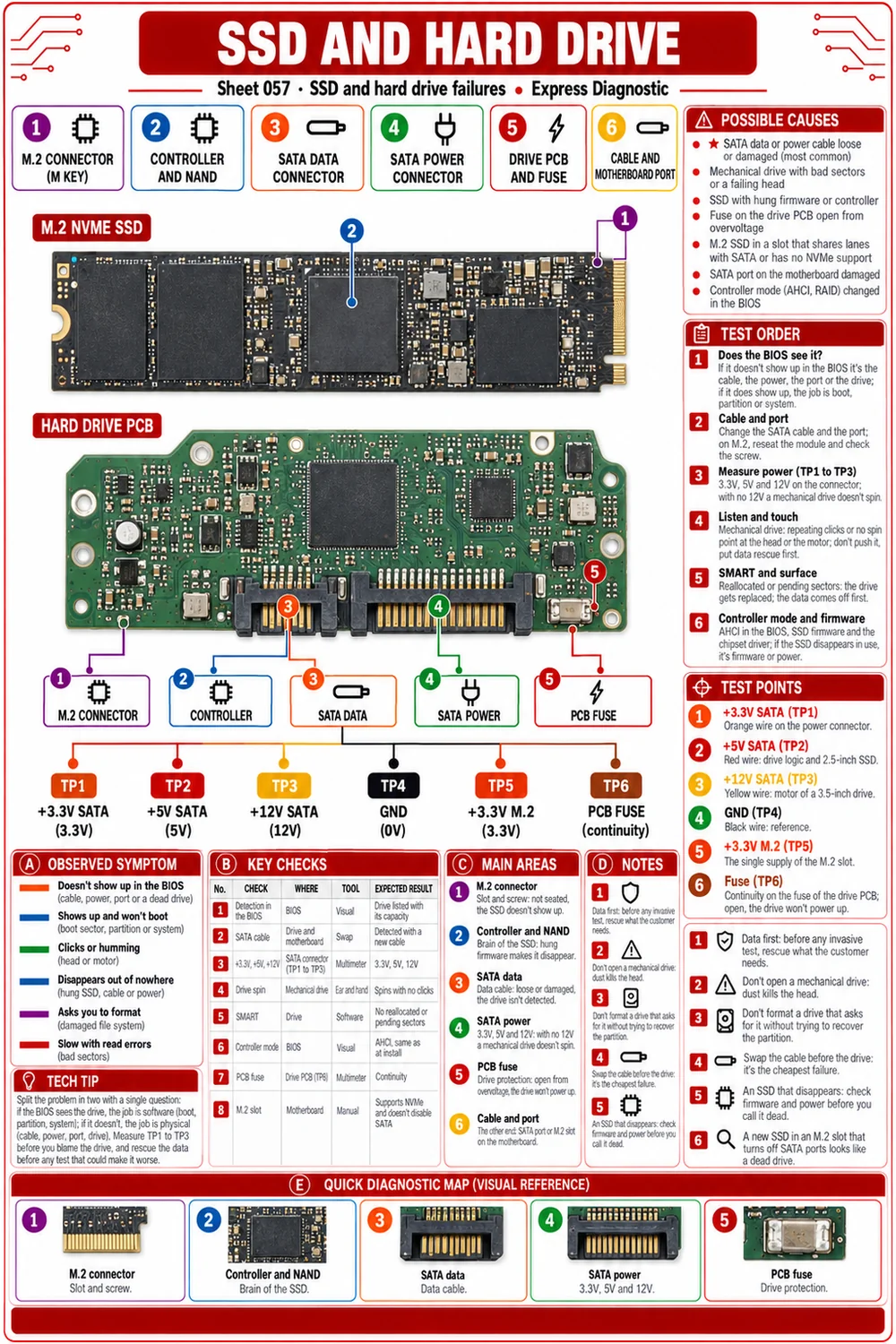 Sample sheet: SSD and hard drive failures